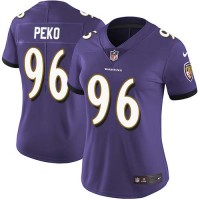 Nike Baltimore Ravens #96 Domata Peko Sr Purple Team Color Women's Stitched NFL Vapor Untouchable Limited Jersey