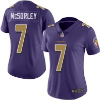 Nike Baltimore Ravens #7 Trace McSorley Purple Women's Stitched NFL Limited Rush Jersey