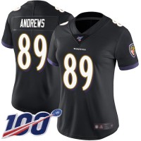 Nike Baltimore Ravens #89 Mark Andrews Black Alternate Women's Stitched NFL 100th Season Vapor Limited Jersey