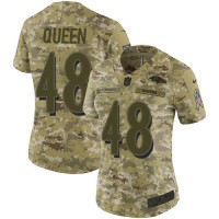 Nike Baltimore Ravens #48 Patrick Queen Camo Women's Stitched NFL Limited 2018 Salute To Service Jersey