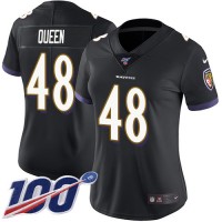 Nike Baltimore Ravens #48 Patrick Queen Black Alternate Women's Stitched NFL 100th Season Vapor Untouchable Limited Jersey
