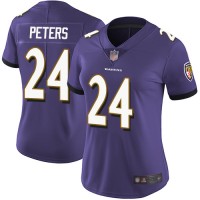 Nike Baltimore Ravens #24 Marcus Peters Purple Team Color Women's Stitched NFL Vapor Untouchable Limited Jersey