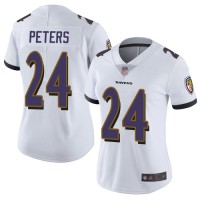 Nike Baltimore Ravens #24 Marcus Peters White Women's Stitched NFL Vapor Untouchable Limited Jersey