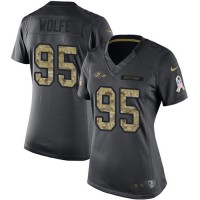 Nike Baltimore Ravens #95 Derek Wolfe Black Women's Stitched NFL Limited 2016 Salute to Service Jersey