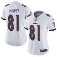Nike Baltimore Ravens #81 Hayden Hurst White Women's Stitched NFL Vapor Untouchable Limited Jersey