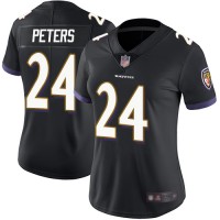 Nike Baltimore Ravens #24 Marcus Peters Black Alternate Women's Stitched NFL Vapor Untouchable Limited Jersey