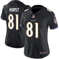Nike Baltimore Ravens #81 Hayden Hurst Black Alternate Women's Stitched NFL Vapor Untouchable Limited Jersey