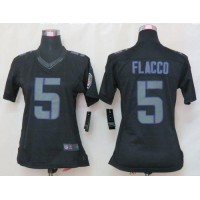 Nike Baltimore Ravens #5 Joe Flacco Black Impact Women's Stitched NFL Limited Jersey
