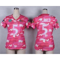 Nike Baltimore Ravens #5 Joe Flacco Pink Women's Stitched NFL Elite Camo Fashion Jersey