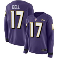 Nike Baltimore Ravens #17 Le'Veon Bell Purple Team Color Women's Stitched NFL Limited Therma Long Sleeve Jersey