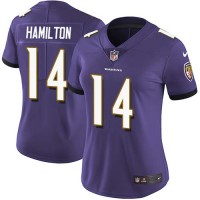 Nike Baltimore Ravens #14 Kyle Hamilton Purple Team Color Women's Stitched NFL Vapor Untouchable Limited Jersey