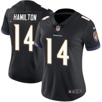 Nike Baltimore Ravens #14 Kyle Hamilton Black Alternate Women's Stitched NFL Vapor Untouchable Limited Jersey