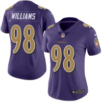 Nike Baltimore Ravens #98 Brandon Williams Purple Women's Stitched NFL Limited Rush Jersey