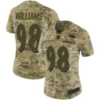 Nike Baltimore Ravens #98 Brandon Williams Camo Women's Stitched NFL Limited 2018 Salute to Service Jersey