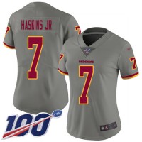 Nike Washington Commanders #7 Dwayne Haskins Jr Gray Women's Stitched NFL Limited Inverted Legend 100th Season Jersey