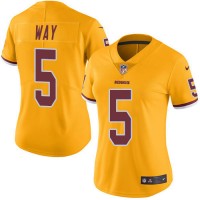Nike Washington Commanders #5 Tress Way Gold Women's Stitched NFL Limited Rush Jersey