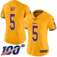 Nike Washington Commanders #5 Tress Way Gold Women's Stitched NFL Limited Rush 100th Season Jersey