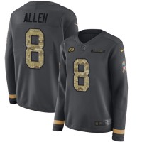 Nike Washington Commanders #8 Kyle Allen Anthracite Salute to Service Women's Stitched NFL Limited Therma Long Sleeve Jersey