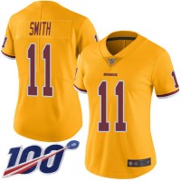 Nike Washington Commanders #11 Alex Smith Gold Women's Stitched NFL Limited Rush 100th Season Jersey