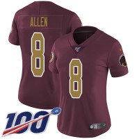Nike Washington Commanders #8 Kyle Allen Burgundy Red Alternate Women's Stitched NFL 100th Season Vapor Untouchable Limited Jersey