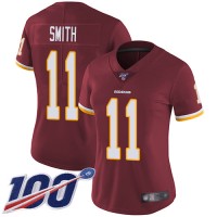 Nike Washington Commanders #11 Alex Smith Burgundy Red Team Color Women's Stitched NFL 100th Season Vapor Limited Jersey