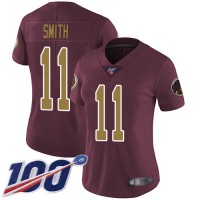 Nike Washington Commanders #11 Alex Smith Burgundy Red Alternate Women's Stitched NFL 100th Season Vapor Limited Jersey