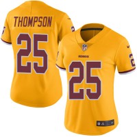 Nike Washington Commanders #25 Chris Thompson Gold Women's Stitched NFL Limited Rush Jersey
