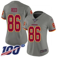 Nike Washington Commanders #86 Jordan Reed Gray Women's Stitched NFL Limited Inverted Legend 100th Season Jersey