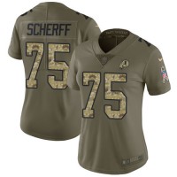 Nike Washington Commanders #75 Brandon Scherff Olive/Camo Women's Stitched NFL Limited 2017 Salute to Service Jersey