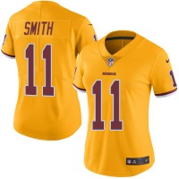 Nike Washington Commanders #11 Alex Smith Gold Women's Stitched NFL Limited Rush Jersey