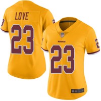 Nike Washington Commanders #23 Bryce Love Gold Women's Stitched NFL Limited Rush Jersey