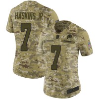 Nike Washington Commanders #7 Dwayne Haskins Jr Camo Women's Stitched NFL Limited 2018 Salute to Service Jersey