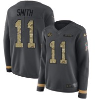 Nike Washington Commanders #11 Alex Smith Anthracite Salute to Service Women's Stitched NFL Limited Therma Long Sleeve Jersey