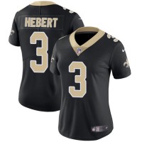 Nike New Orleans Saints #3 Bobby Hebert Black Team Color Women's Stitched NFL Vapor Untouchable Limited Jersey