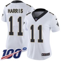 Nike New Orleans Saints #11 Deonte Harris White Women's Stitched NFL 100th Season Vapor Untouchable Limited Jersey