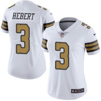 Nike New Orleans Saints #3 Bobby Hebert White Women's Stitched NFL Limited Rush Jersey