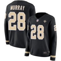 Nike New Orleans Saints #28 Latavius Murray Black Team Color Women's Stitched NFL Limited Therma Long Sleeve Jersey
