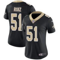 Nike New Orleans Saints #51 Cesar Ruiz Black Team Color Women's Stitched NFL Vapor Untouchable Limited Jersey