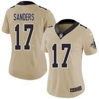 Nike New Orleans Saints #17 Emmanuel Sanders Gold Women's Stitched NFL Limited Inverted Legend Jersey