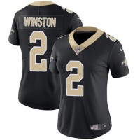 Nike New Orleans Saints #2 Jameis Winston Black Team Color Women's Stitched NFL Vapor Untouchable Limited Jersey