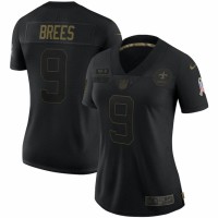 New Orleans New Orleans Saints #9 Drew Brees Nike Women's 2020 Salute To Service Limited Jersey Black