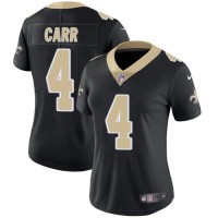 Nike New Orleans Saints #4 Derek Carr Black Team Color Women's Stitched NFL Vapor Untouchable Limited Jersey
