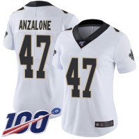Nike New Orleans Saints #47 Alex Anzalone White Women's Stitched NFL 100th Season Vapor Limited Jersey