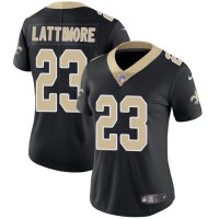 Nike New Orleans Saints #23 Marshon Lattimore Black Team Color Women's Stitched NFL Vapor Untouchable Limited Jersey