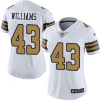Nike New Orleans Saints #43 Marcus Williams White Women's Stitched NFL Limited Rush Jersey