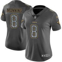 Nike New Orleans Saints #8 Archie Manning Gray Static Women's Stitched NFL Vapor Untouchable Limited Jersey