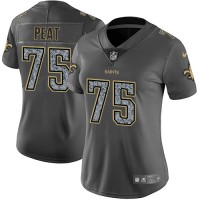 Nike New Orleans Saints #75 Andrus Peat Gray Static Women's Stitched NFL Vapor Untouchable Limited Jersey