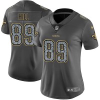 Nike New Orleans Saints #89 Josh Hill Gray Static Women's Stitched NFL Vapor Untouchable Limited Jersey