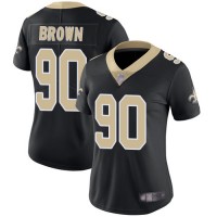 Nike New Orleans Saints #90 Malcom Brown Black Team Color Women's Stitched NFL Vapor Untouchable Limited Jersey