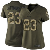 Nike New Orleans Saints #23 Marshon Lattimore Green Women's Stitched NFL Limited 2015 Salute to Service Jersey
